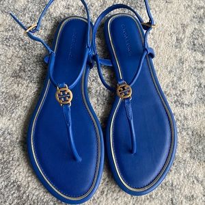 Tory Burch Emmy Sandals Nautical Blue NEVER WORN size 8.5